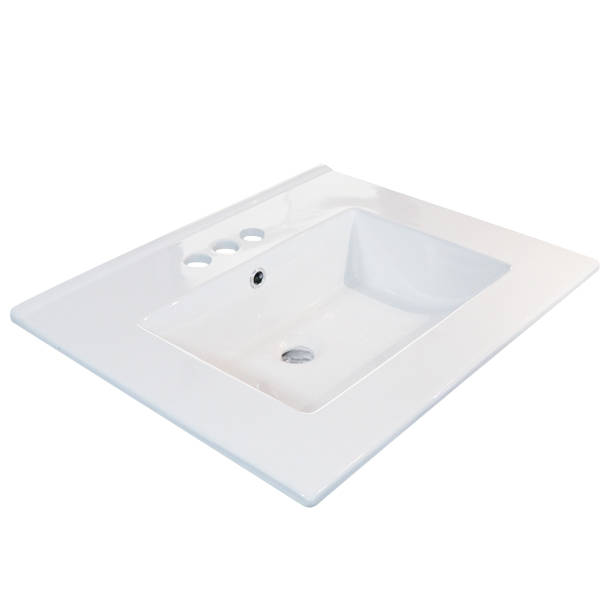 Gerber 18'' White Vitreous China Rectangular DropIn Bathroom Sink with